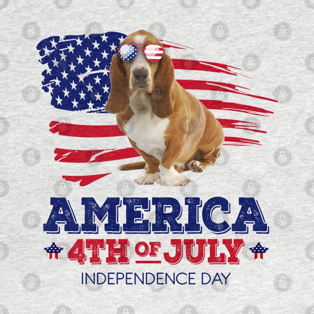 Basset Hound Flag USA - America 4th Of July Independence Day by bunnierosoff21835